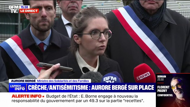 Les crèches comme tous les établissements qui accueillent des enfants sont des sanctuaires : Aurore Bergé réagit à l'acte antisémite envers une directrice d'une crèche à Champigny-sur-Orge