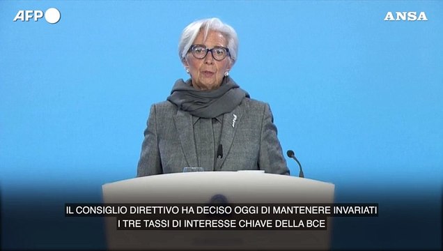 Bce, Lagarde: Manteniamo invariati i tassi di interesse