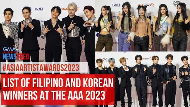 #AsiaArtistAwards2023 List of Filipino and Korean winners at the AAA 2023 | GMA Integrated Newsfeed
