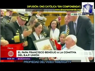 COMITIVA DEL B.A.P UNIÓN DEL PERÚ SE HIZO PRESENTE EN EL VATICANO Y RECIBIÓ LA BENDICIÓN DEL PAPA FRANCISCO