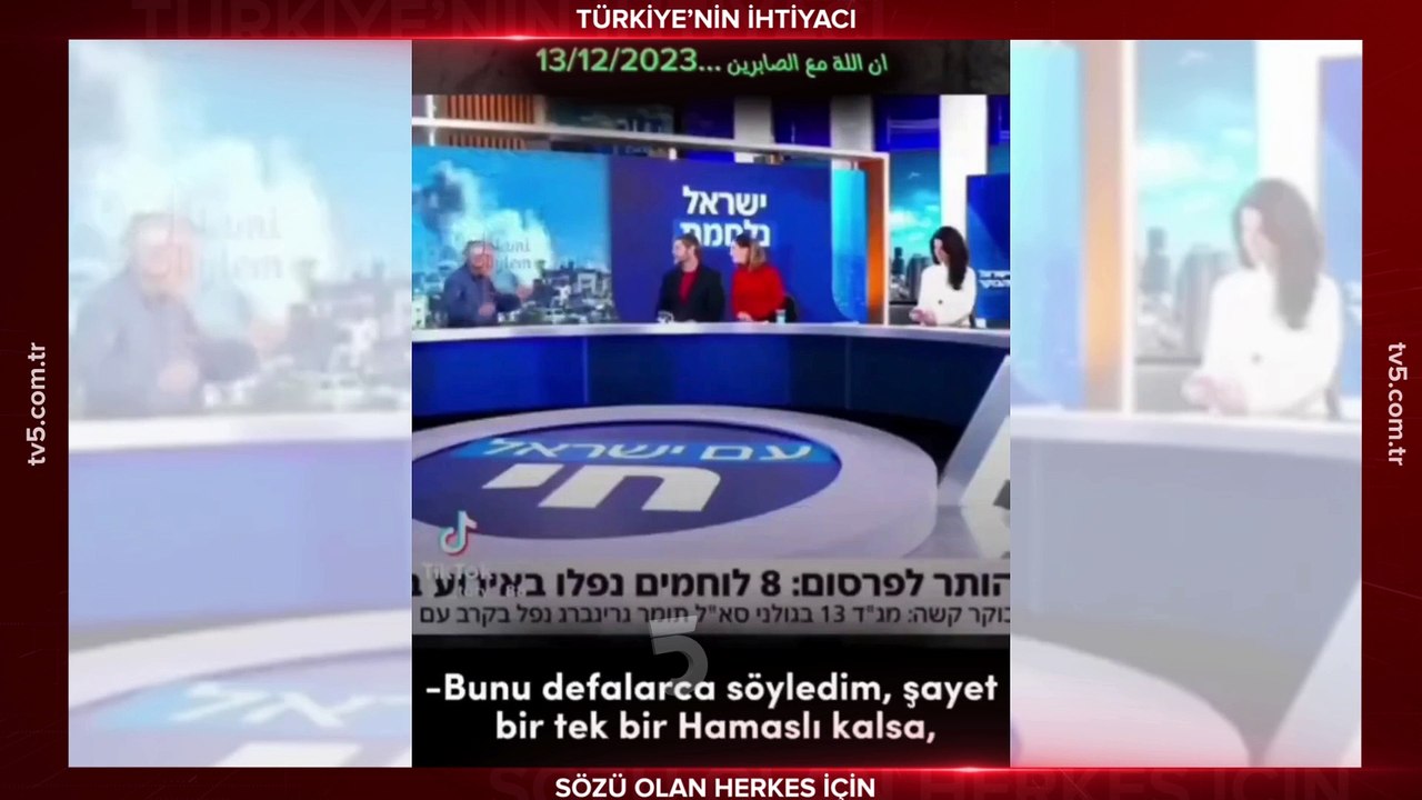 İsrail televizyonunda anlatıldı; "1 Hamaslı (Müslüman) kalsa eli kesik ve 2 parmağı olsa…