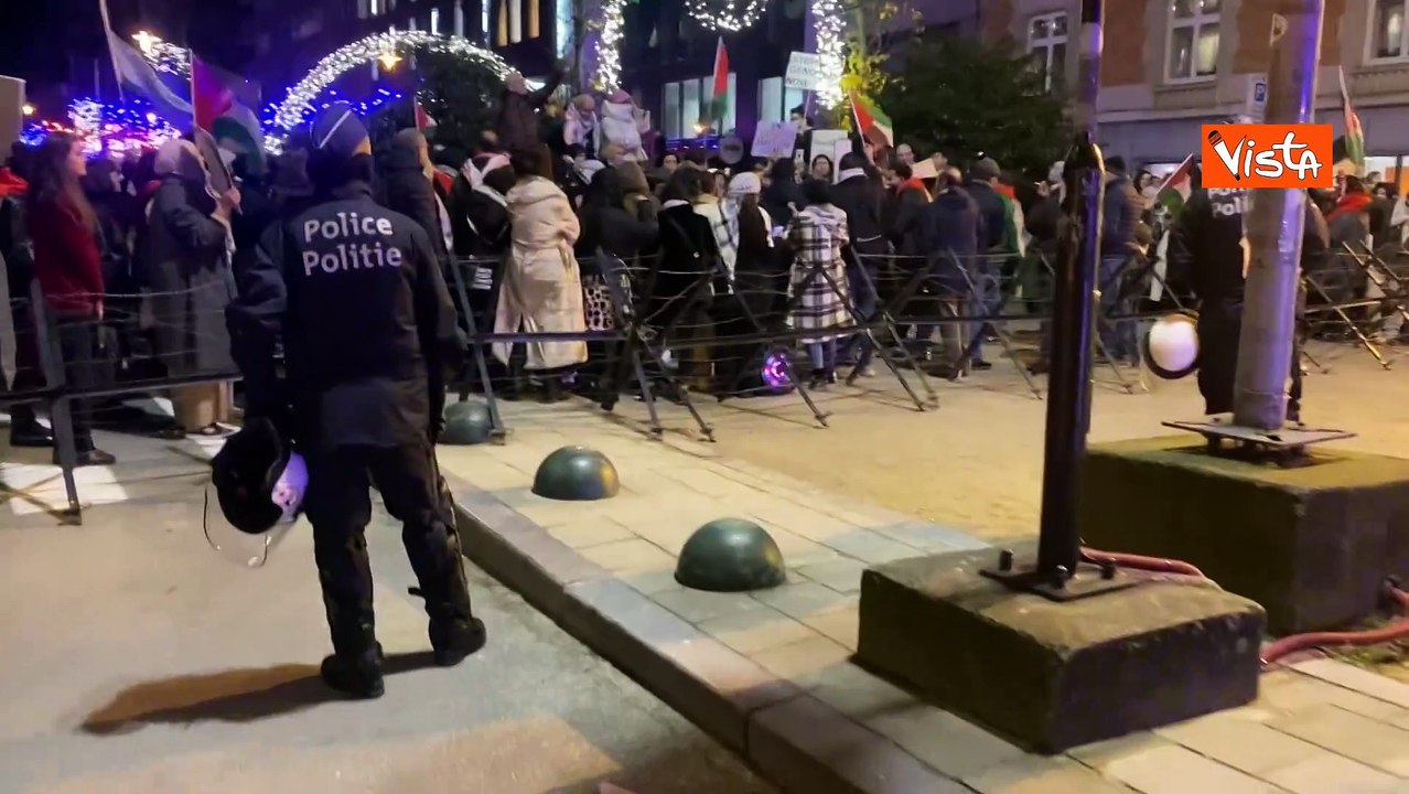 "Stop genocidio in Palestina, Ue complice", la protesta a Bruxelles di fronte a Consiglio europeo