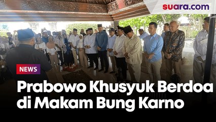 Ziarah ke Makam Bung Karno di Blitar, Prabowo Khusyuk Berdoa di Depan Pusara Sang Proklamator