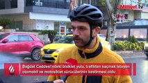 Bağdat Caddesi'ndeki tehlike! Bisiklet kullananlar isyan etti