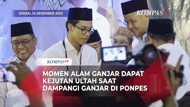 Momen Alam Ganjar Dapat Kejutan Ulang Tahun saat Dampingi Ganjar ke Ponpes Nurul Huda Bekasi
