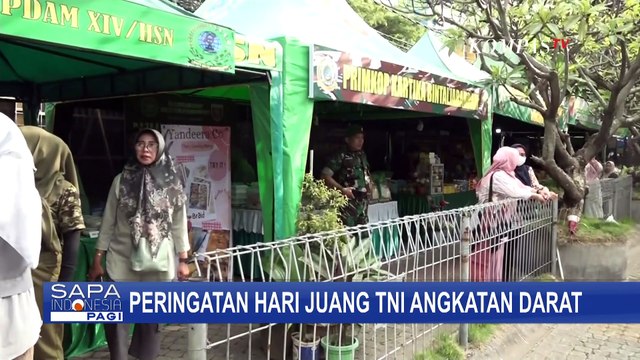 Hujan Deras Sempat Menguyur Peringatan Hari Juang TNI AD di Lapangan Karebosi Makassar!