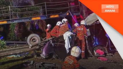 Tiga beranak maut, Perodua Alza dirempuh treler
