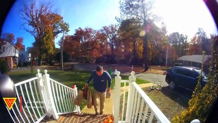 I Accidentally Hits Husband With Door While Opening It | Doorbell Camera Video