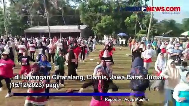 Sandiaga Uno Kampanye Ganjar-Mahfud dengan Senam Bareng Emak-Emak di Ciamis