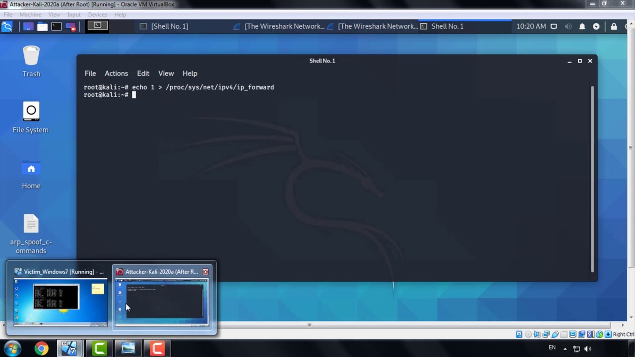 7#  Wireshark بأستخدام برنامج  MITM  اثبات هجوم