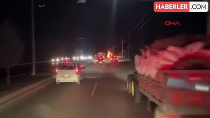 Malatya'da seyir halindeki minibüs alev aldı