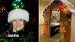 Christmas fanatic turned her office cube into an incredible life-size gingerbread house amusing her colleagues