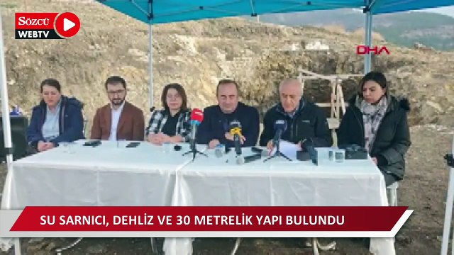 Bayrak dikmek için çukur açılırken tarihe rastlandı; su sarnıcı, dehliz ve 30 metrelik yapı bulundu