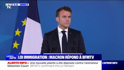 Loi immigration: "Ça a été un jeu d'obstruction et de refus de dialogue" des oppositions, regrette Emmanuel Macron