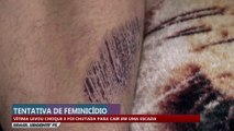 Tentativa de feminicídio: vítima levou choque e foi chutada para cair em uma escada