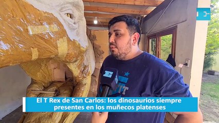El T Rex de San Carlos: los dinosaurios siempre presentes en los muñecos platenses