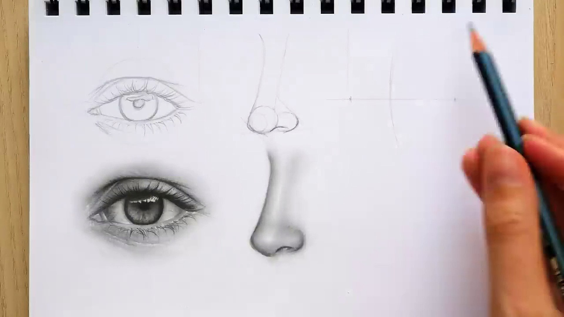 Get GREAT at Drawing FACE Parts (Eye, Nose and Lips) - Practice with me! -  video Dailymotion, image size:1920x1080