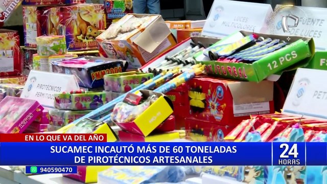 Tres toneladas de pirotécnicos se han decomisado desde noviembre hasta la fecha, informa Sucamec