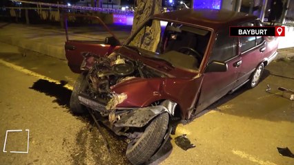 Bayburt’ta trafik kazası: 1 ölü, 1 ağır yaralı