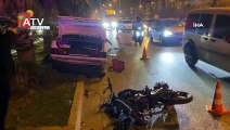Otomobille motosikletin çarpıştığı feci kazada ortalık savaş alanına döndü: 1 ölü