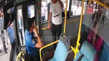 Otobüs şoförü kadın yolcuyu tartaklayarak araçtan attı