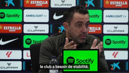 Xavi : "Il y a un mois, j'étais le Ferguson du Barça..."