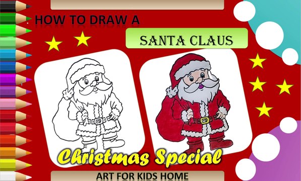 How to Draw a Santa Claus | Easy Drawing for kids | सांता क्लॉज़ | سانتا كلوز | Sinterklas | সান্তা ক্লজ | Санта Клаус | le père Noël
