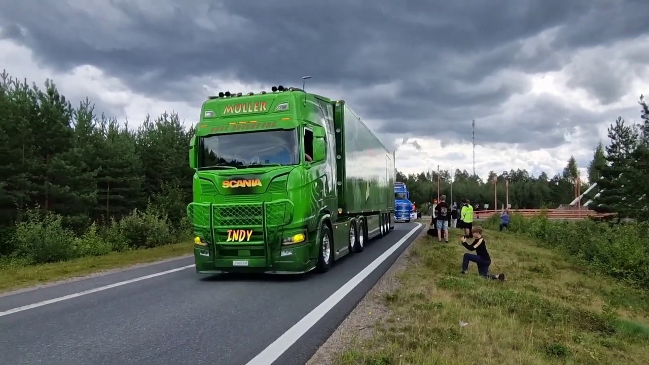 Power Truck show 2023 Convoy (LOUD OPEN PIPES, K.MACKIN LONGLINE AND MANY HORNS!)