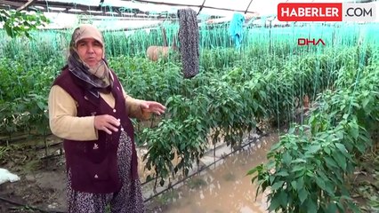 Kumluca'da Sağanak Yağış Sera ve Evleri Su Bastı