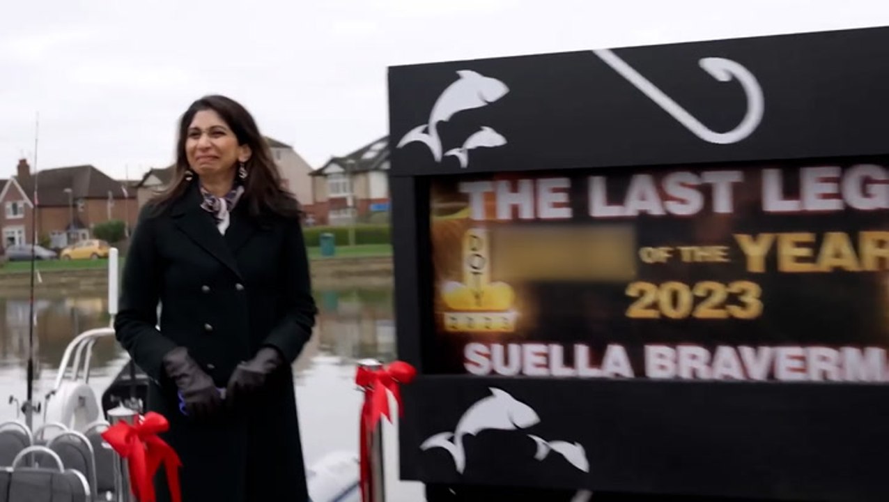 Suella Braverman collects ‘D*** Of The Year’ award in The Last Leg prank