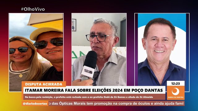 Candidato a reeleição em Poço Dantas, Itamar Moreira diz que rompimento com Dedé partiu do ex-prefeito