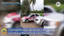 Transportistas generan caos vial en carretera Nanchital-Las Choapas
