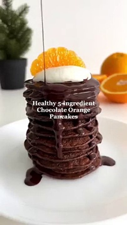 Healthy Chocolate Pancakes A fun breakfast idea #healthyrecipes #glutenfree #breakfastideas