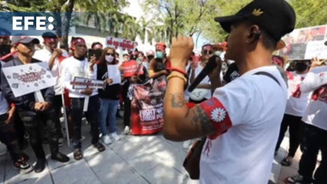 Migrantes de Myanmar protestan con motivo del Día Internacional del Migrante en Bangkok