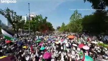 Ribuan Massa Gelar Aksi Bela Palestina di Depan Kedubes AS