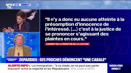 Complément d'Enquête sur Gérard Depardieu: "Je trouve curieux qu'une chaîne de service public diffuse un reportage à charge", affirme Nicole Trabaud