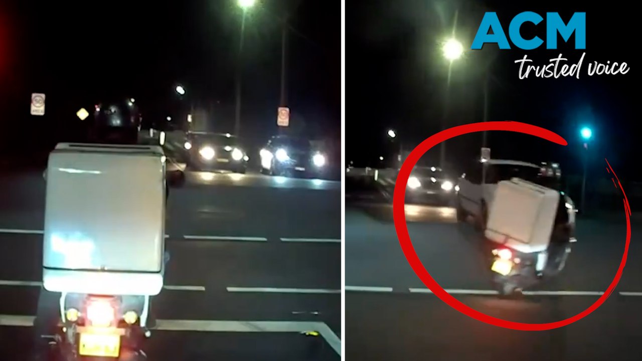 Dashcam captures shocking collision with pizza...