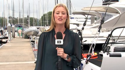 Yacht crew preparing for uncertain weather