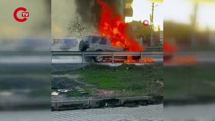 LPG’li araç seyir halindeyken alev aldı!