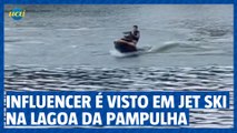 Influencer é flagrado andando de jet ski na Lagoa da Pampulha