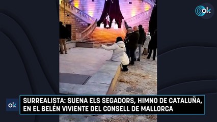 Surrealista: suena Els Segadors, himno de Cataluña, en el belén viviente del Consell de Mallorca