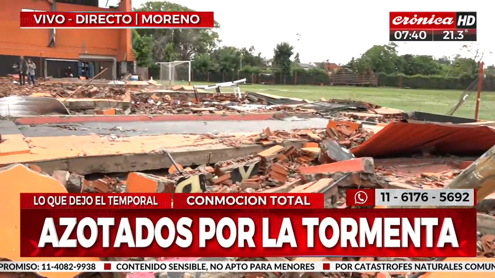 Secuelas de la tormenta: destrozó el natatorio de Independiente de Burzaco  - Noticias de Brown