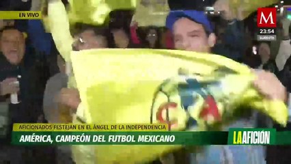 Aficionados del América abarrotan el Ángel de la Independencia