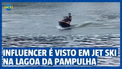 Influencer é flagrado andando de jet ski na Lagoa da Pampulha
