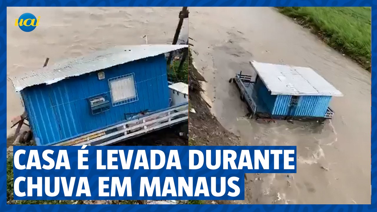 Casa é levada durante chuva em Manaus