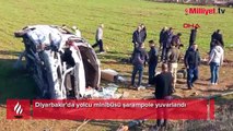 Diyarbakır'da yolcu minibüsü şarampole yuvarlandı!