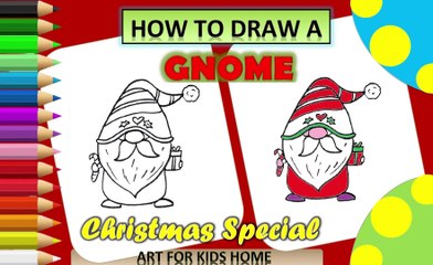 How to Draw a Christmas Gnome | Easy Drawing for kids | क्रिसमस सूक्ति | جنوم عيد الميلاد | Kurcaci Natal | ক্রিসমাস জিনোম | Noel Cini | Gnome de Noël | Weihnachtszwerg | Рождественский гном