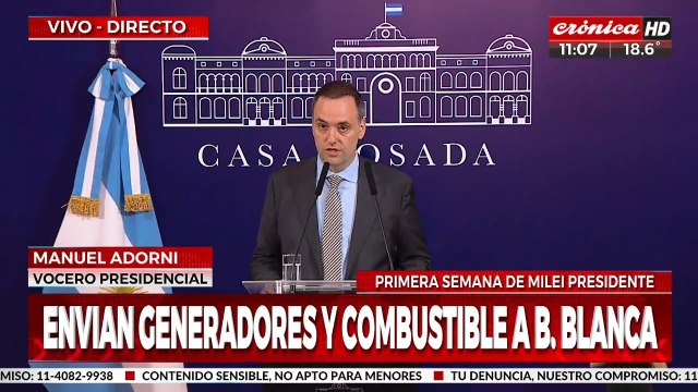 Temporal en Bahía Blanca: Manuel Adorni detalló cuál será la ayuda del Gobierno Nacional