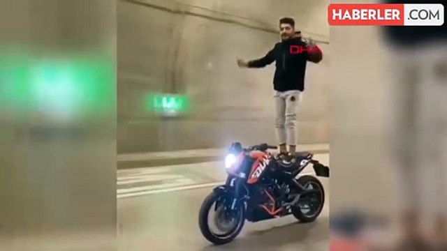 Üsküdar Çamlıca Tüneli'nde Tehlikeli Motosiklet Hareketleri