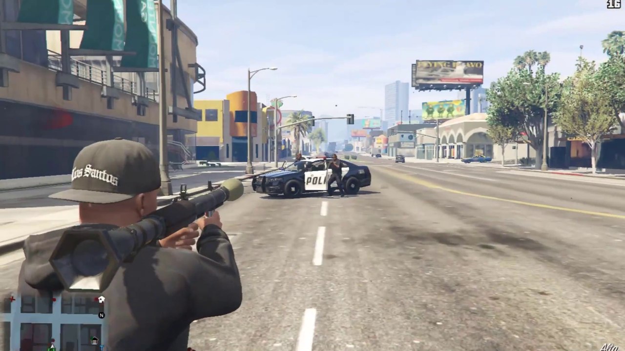 Franklin GTA 5 Fight in Police - GTA 5 Funny Videos - GTA 5 Helicopter Fight - Slowly Munda